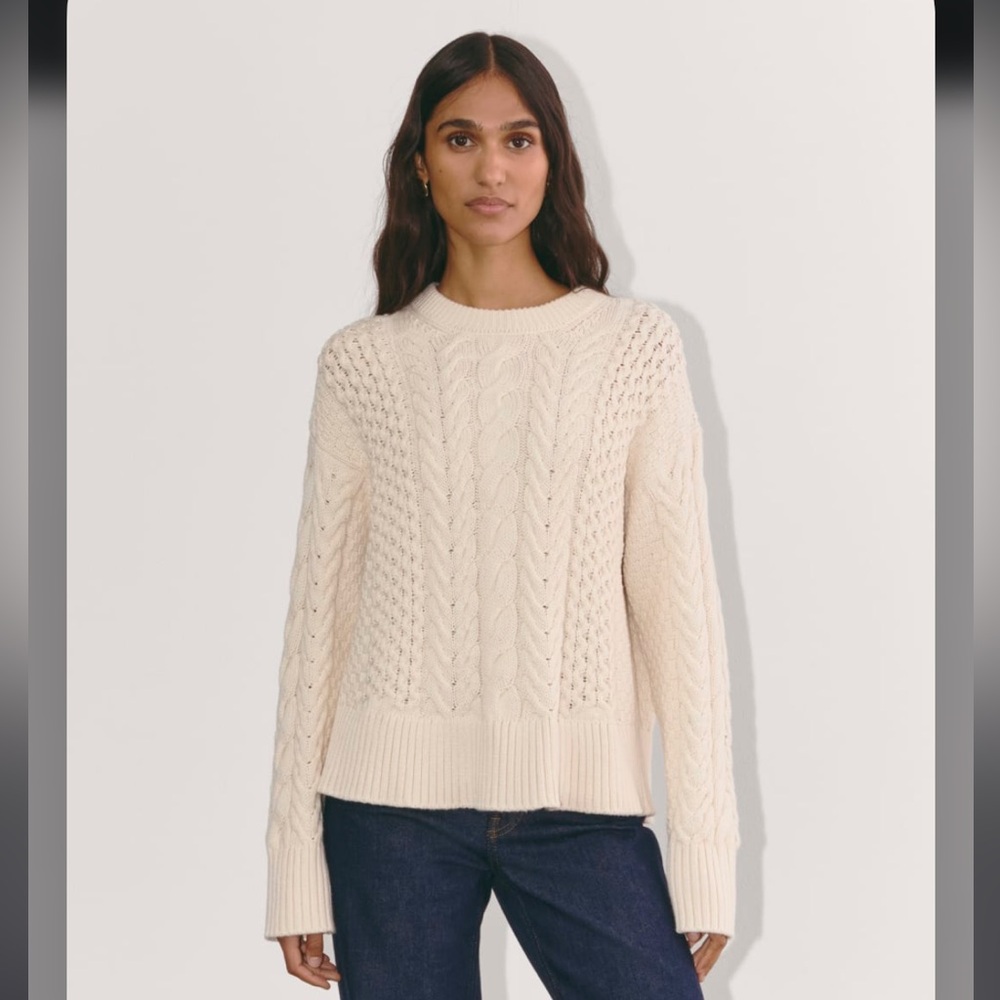 Everlane Cream Cable-Knit Sweater